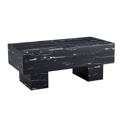 Modern Simple Black Marble Texture MDF Coffee Table - Stylish and