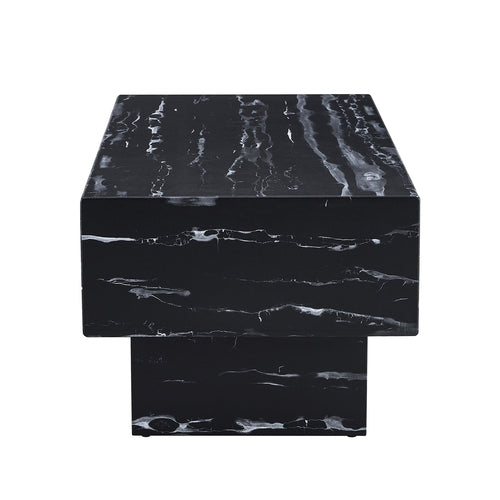 Modern Simple Black Marble Texture MDF Coffee Table - Stylish and