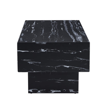 Modern Simple Black Marble Texture MDF Coffee Table - Stylish and