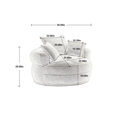 Chenille Sponge single sofa,No Assembly Required,Fluffy Modern Sleeper