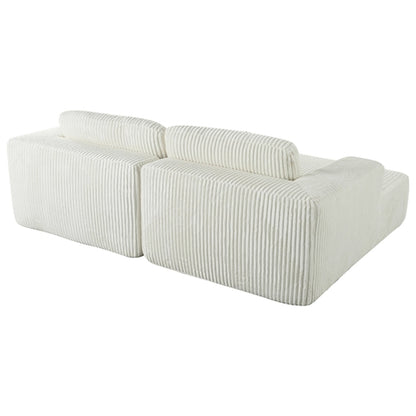 Corduroy Double Sofa Bed with 2 Pillows, Perfect for Living Rooms,