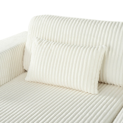 Corduroy Double Sofa Bed with 2 Pillows, Perfect for Living Rooms,