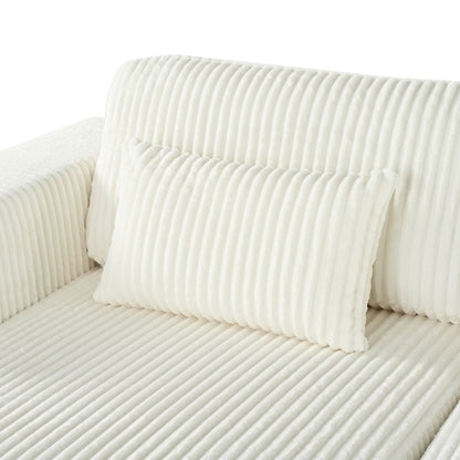 Corduroy Double Sofa Bed with 2 Pillows, Perfect for Living Rooms,