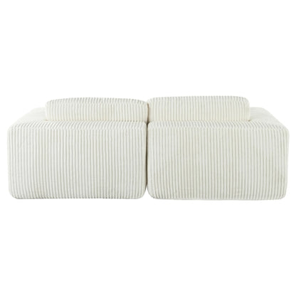 Corduroy Double Sofa Bed with 2 Pillows, Perfect for Living Rooms,