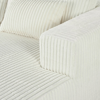 Corduroy Double Sofa Bed with 2 Pillows, Perfect for Living Rooms,