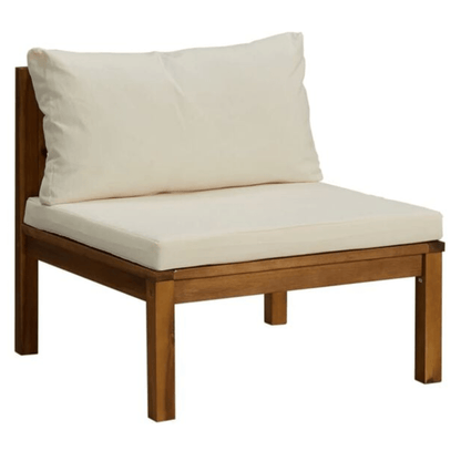 Cream Cushion Garden Lounge Set – Solid Acacia Wood, Large Modular Design