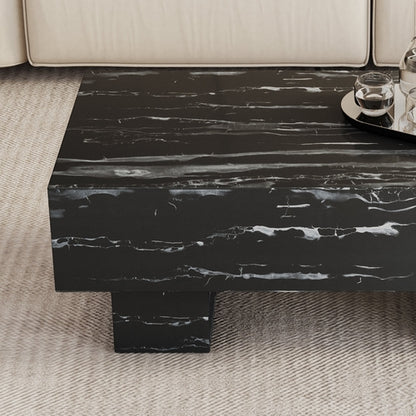 Modern Simple Black Marble Texture MDF Coffee Table - Stylish and